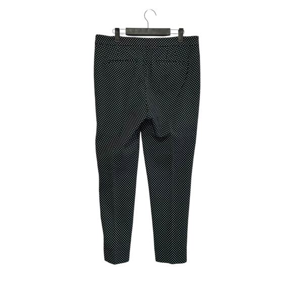 Talbots Chatham Ankle Pants Women's Sz 10 Black White Spotted Modern Chic Retro - Picture 2 of 6